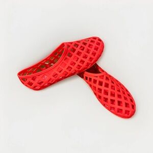 Nicole Miller Red Mesh Sandals